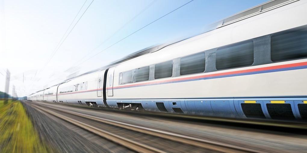 Train traveling at high speed