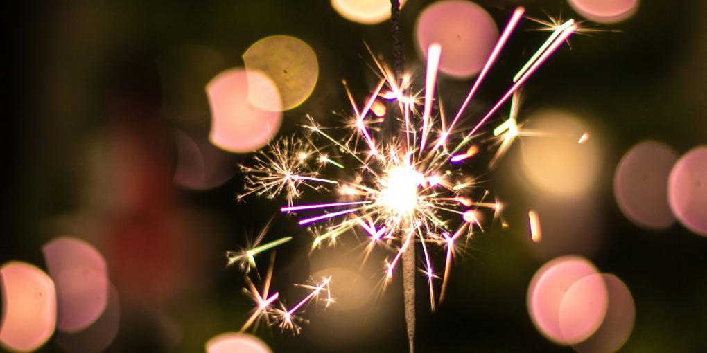 Image of sparkler with a dark background