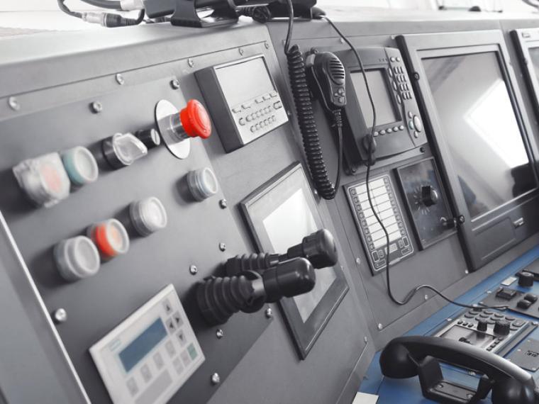 Console with switches and buttons